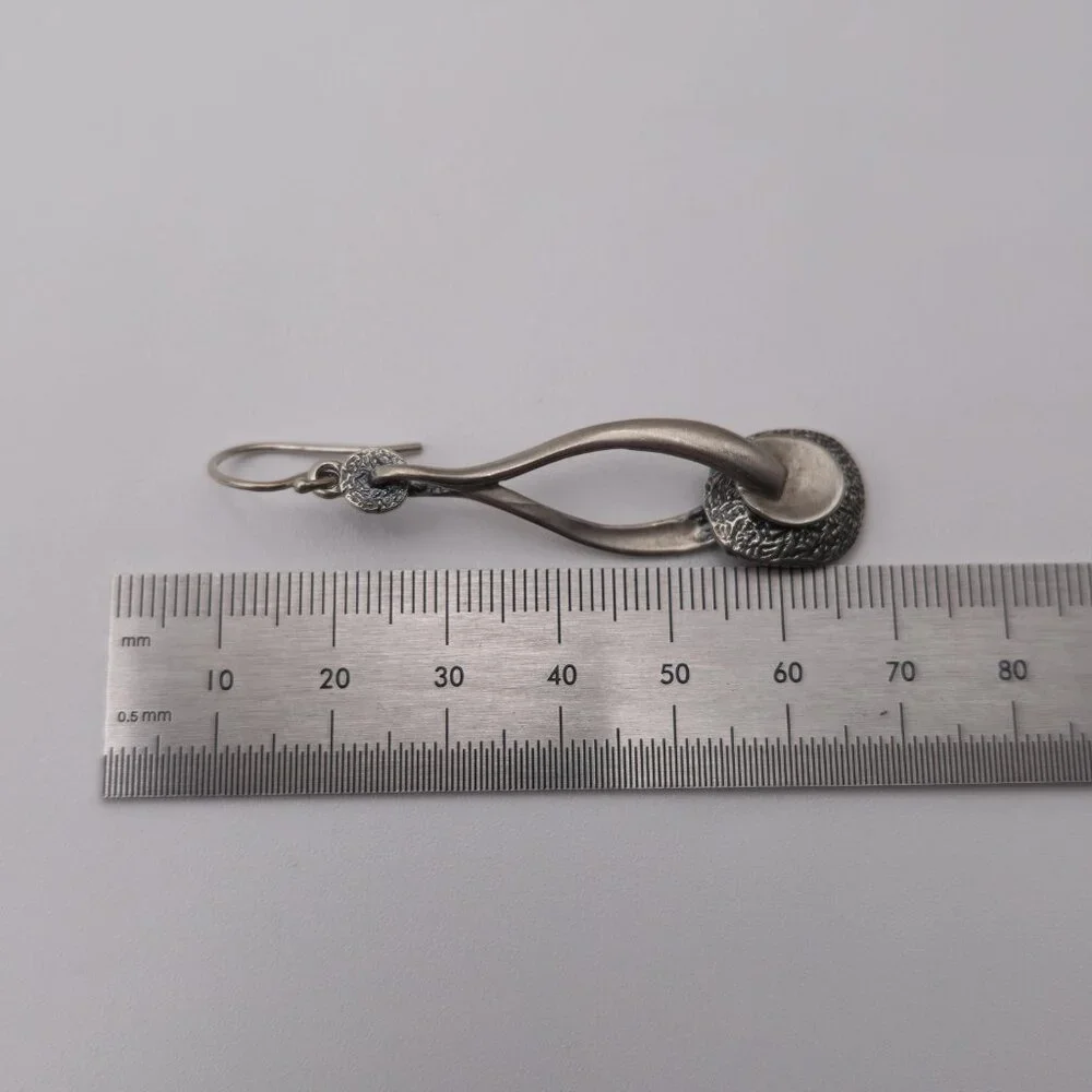 Sterling Silver Retired Silpada Brushed Earrings A2031 - Picture 5 of 6